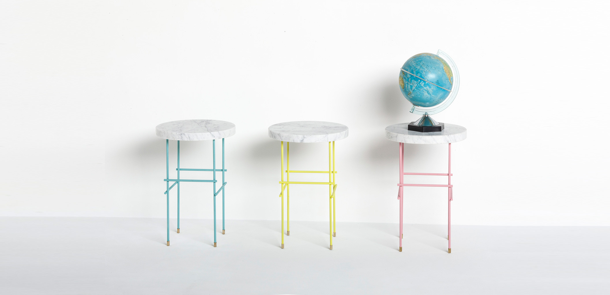 Marblelous Pedestal in Colors - Pink Yellow Blue